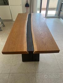 Tavolo design - legno/ghisa - ristorante stellato