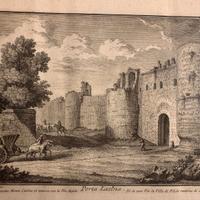 Vedute di Roma Porta Latina - Antica stampa