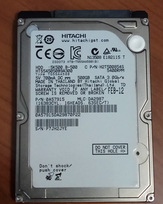 Hard disk Hitachi 500gb 2,5"