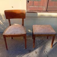 sedia più pouff con seduta a molla