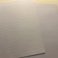 6 fogli protocolli a righe e 6 a quadretti