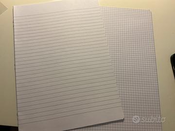 6 fogli protocolli a righe e 6 a quadretti