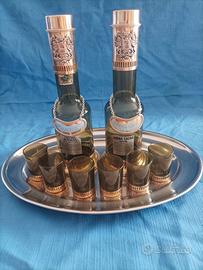Set Vintage Distillerie Buton con Vassoio e bicchi