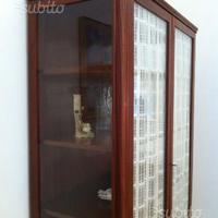 Libreria vetrina in legno vintage anni '40