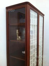 Libreria vetrina in legno vintage anni '40