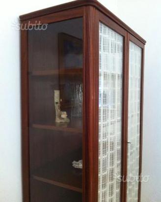 Libreria vetrina in legno vintage anni '40