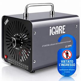 ICARE Generatore Ozono 30000 mg/h 300 m² Timer 120