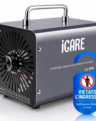 ICARE Generatore Ozono 30000 mg/h 300 m² Timer 120