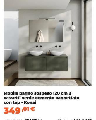 mobile da bagno sospes moderno con specchio nuovo 