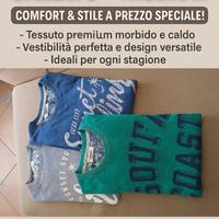 3 Felpe in Cotone Garzato Taglia M Comfort  Stile