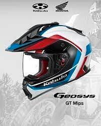 CASCO KABUTO ENDURO GEOSYS GT MIPS BLACK/WHITE/BLU