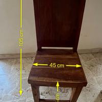 Sedie in legno massello, stile etnico