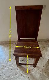 Sedie in legno massello, stile etnico