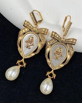 Orecchini Alexander McQueen Skull and Fairy Pearl