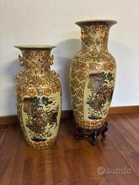 Coppia vasi giapponesi Satsuma Style vintage