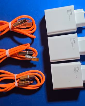 Set di 3 Caricatori Rapidi 67w + 3 Cavi USB-C