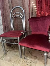 Sedie eleganti velluto bordeaux
