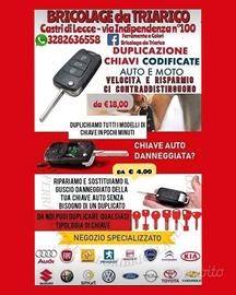 Duplicazione chiavi auto con o senza telecomando 