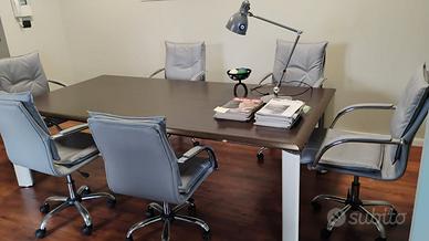 tavolo riunioni ufficio 120x240 completo di sedie