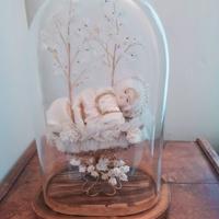 Campana vetro d'epoca bambini Gesù