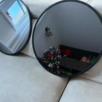 Specchio rotondo nero fumè