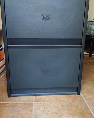 Scarpiera SLIM nera 2 scomparti