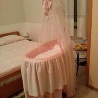 Culla ferro battuto con ruote cesta con materasso