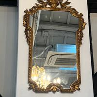 SPECCHIO VINTAGE CON CORNICE IN LEGNO