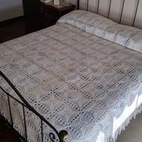 Coperta Copriletto di pizzo all'uncinetto bianca