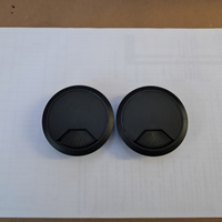 2 passacavi da scrivania in plastica nera (70mm)