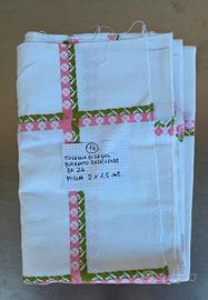 Tovaglia vintage cotone scacconi rosa/verde-(14-bi