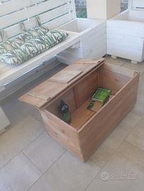 Baule contenitore in legno 80 cm
