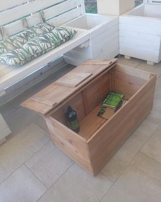 Baule contenitore in legno 80 cm