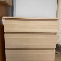 Cassettiera 3 cassetti - rovere chiaro 70X40X71cm