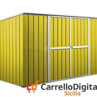 Casetta giardino in Acciaio 345x186cm 6mq giallo