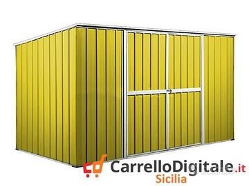 Casetta giardino in Acciaio 345x186cm 6mq giallo
