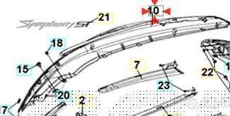 Fianco DX SYM SYMPHONY ST 50 / 125 / 200 grigio