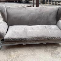 Divano in velluto vintage a 3 piazze