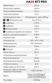 PIATTAFORMA AEREA SEMOVENTE 26 mt