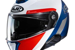 Casco modulare Hjc i91 BINA Bianco Blu Rosso Lucid