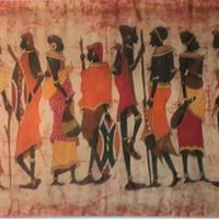 2 bellissime  stoffe etniche montate su telaio XXL