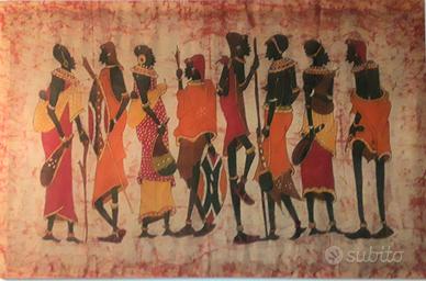 2 bellissime  stoffe etniche montate su telaio XXL