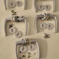 5 copie maniglie porte interne alluminio satinato 