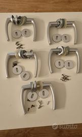 5 copie maniglie porte interne alluminio satinato 