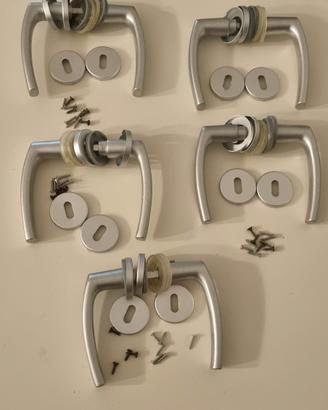 5 copie maniglie porte interne alluminio satinato 