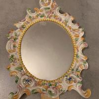 Specchio ceramica di Bassano da tavolo specchiera