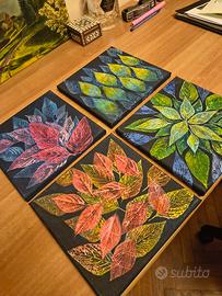 quadri artigianali in stile vegetale 