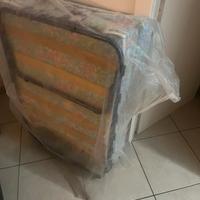 Letto pieghevole con materasso, ruote, doghe legno