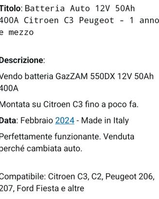 Batteria auto