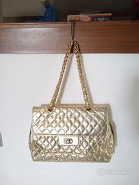 Borsa in pelle color oro